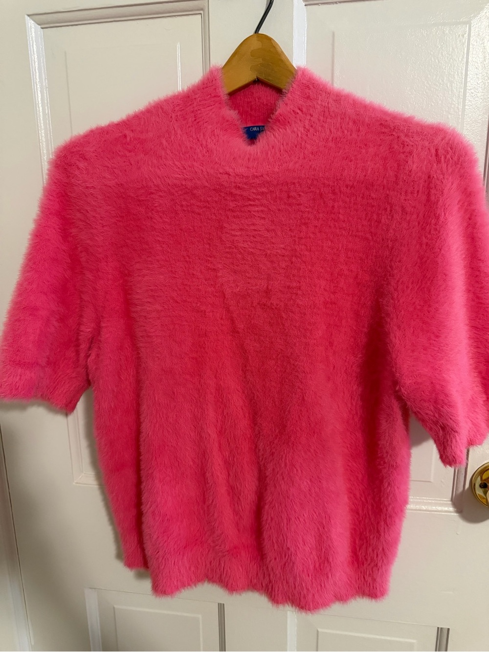 Apt. 9 Bright Hot Pink Fuzzy Short-Sleeve Sweater